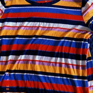 colorful stripped tshirt.